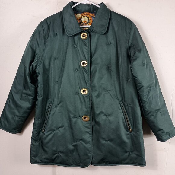 Vintage Reversible Jacket Womens XL Italian Scarf Print Quilted 80s Art to Wear - Picture 4 of 15